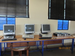 These are the three computers in the whole school that work