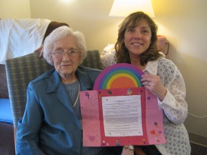 I made her this homemade card for her 90th birthday. 