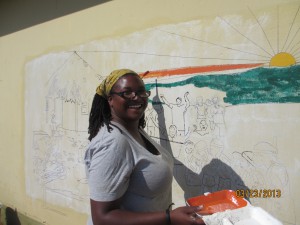 Dana is the PCV artist and has done murals around the country that leave a message about alcohol abuse.  